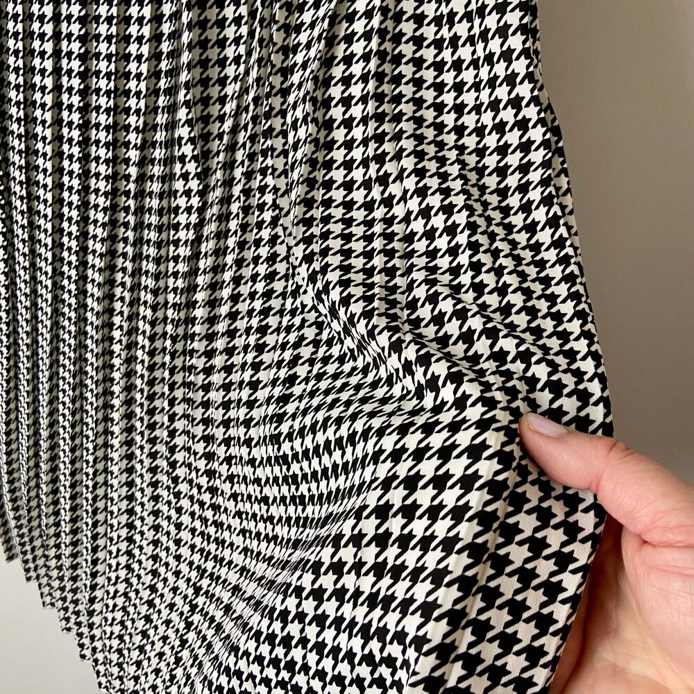 J. Crew Pleated Houndstooth Print Full Skirt Size 14 - Picture 3 of 7